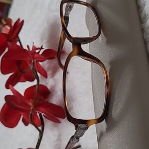 Versace Frames Vintage Eyeglasses Frames Tortoise Silvertone Accents Rhinestones